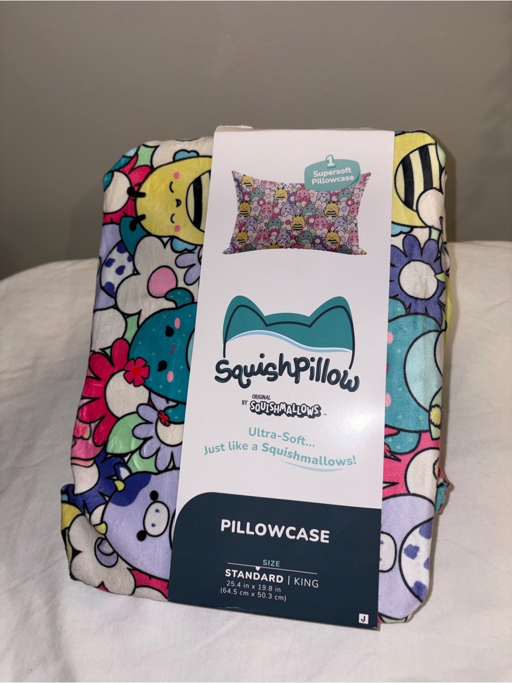 NWT Squishmallows SquishPillow Character Pillowcase Standard King